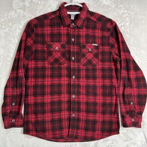 Eddie Bauer Men's Thick Flannel Shirt Size M Red Plaid Lumberjack Lightweight